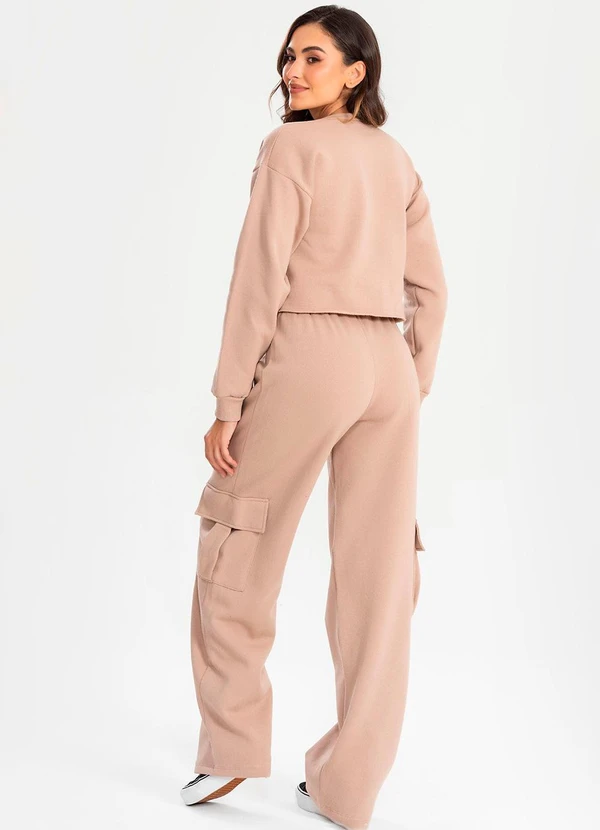 Meu Jeans - Calça Moletom Reta Cargo Terra 4