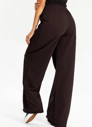 Meu Jeans - Calça Moletom S/Pelúcia Wide Leg Val Chocolate - MEU JEANS