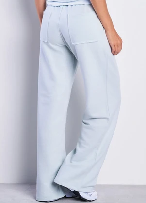 Meu Jeans - Calça Moletom sem Pelúcia Wide Leg Val Azul - MEU JEANS