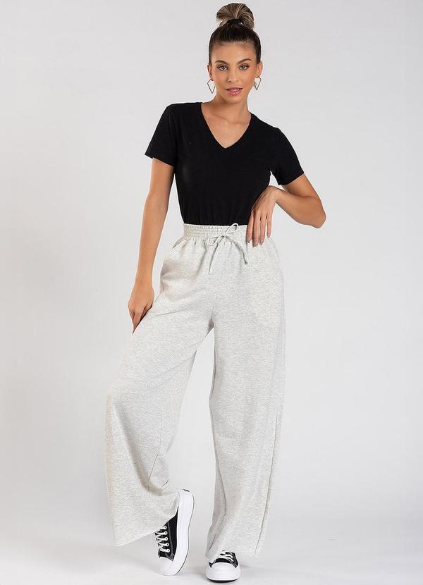 Meu Jeans - Calça Moletom Wide Leg Tai Banana Mescla 3