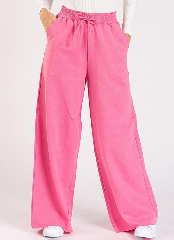 Meu Jeans - Calça Moletom Wide Leg Tai Rosa