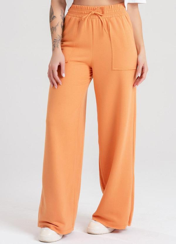 Meu Jeans - Calça Moletom Wide Leg Val  Apricot