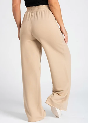 Meu Jeans - Calça Moletinho Wide Leg Val Cappuccino - MEU JEANS