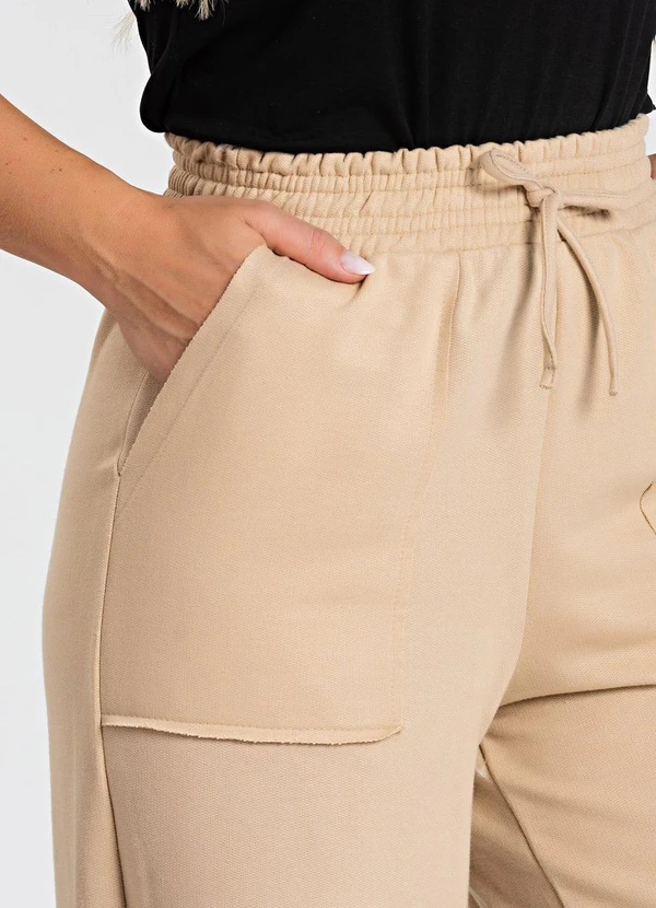 Meu Jeans - Calça Moletom Wide Leg Val Cappuccino 5