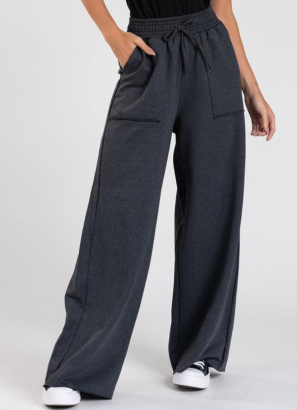 Meu Jeans - Calça Moletom Wide Leg Val Chumbo