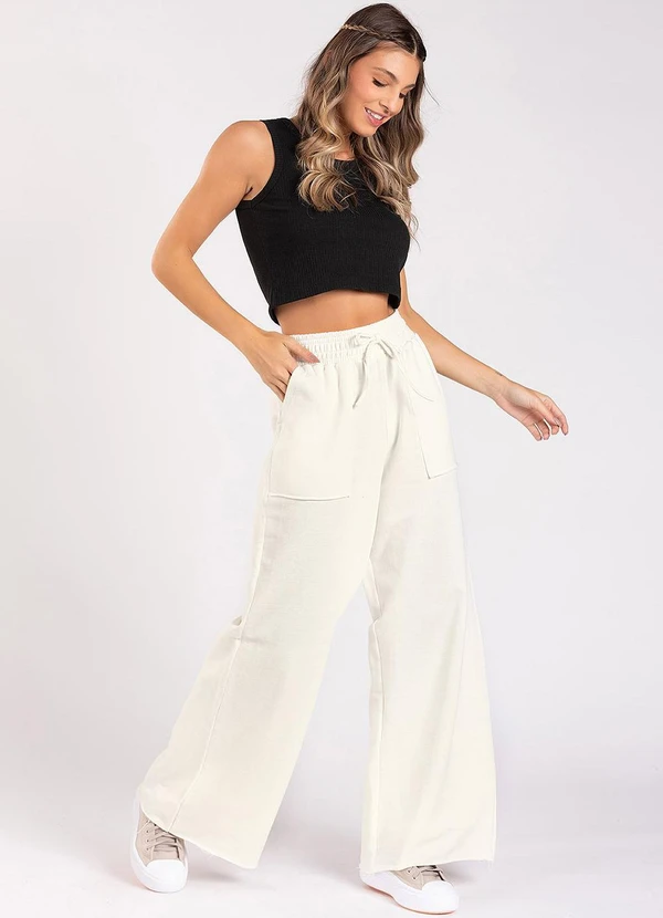 Meu Jeans - Calça Moletom Wide Leg Val Off-White 3