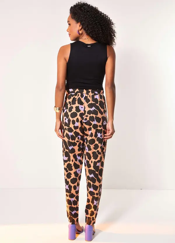 Quintess - Calça Onça Color Soltinha com Pregas 7