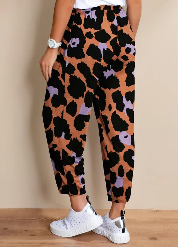 Quintess - Calça Onça Color Soltinha com Pregas 5