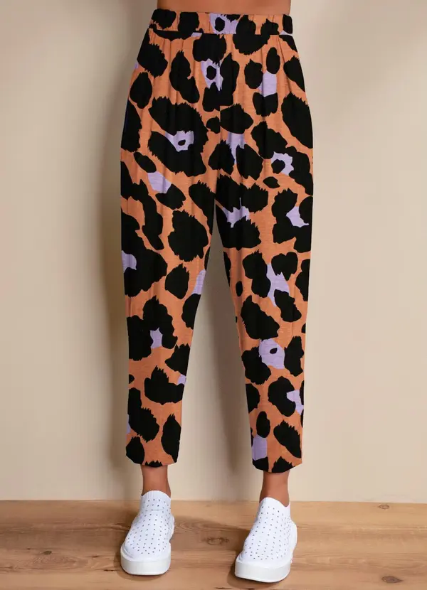 Quintess - Calça Onça Color Soltinha com Pregas 2