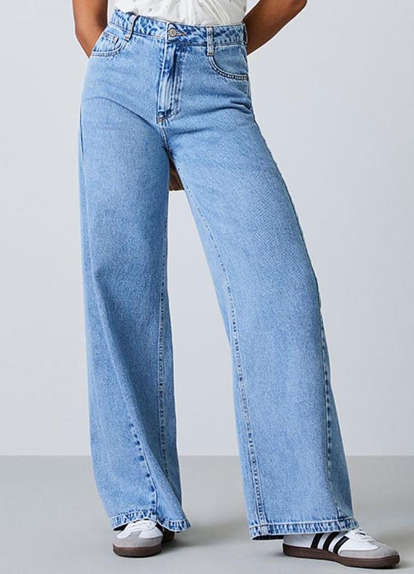 Authoria - Calça Over Jeans Azul Azul