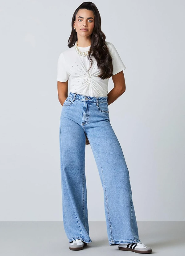 Authoria - Calça Over Jeans Azul Azul 3