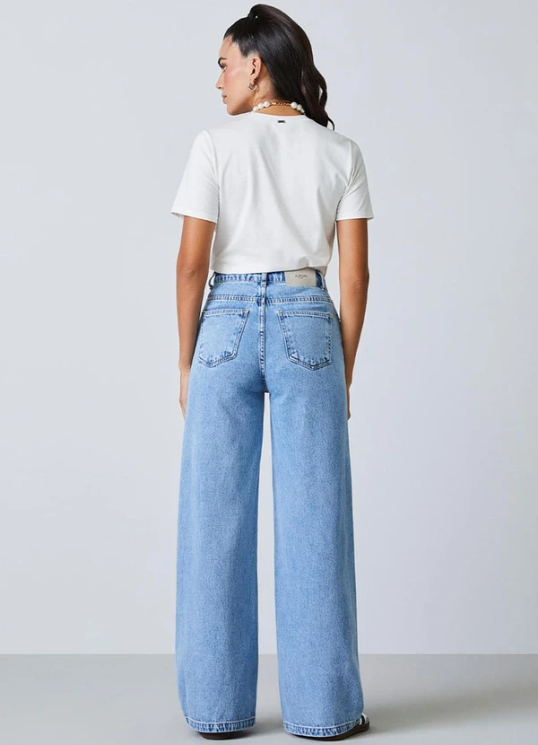 Authoria - Calça Over Jeans Azul Azul 4