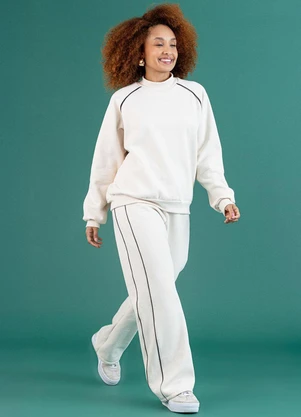 Soft Bonni - Calça Pantalona Adulto Bege Névoa - SOFT BONNI