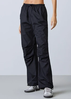 Authoria - Calça Parachute Preta Preto - AUTHORIA