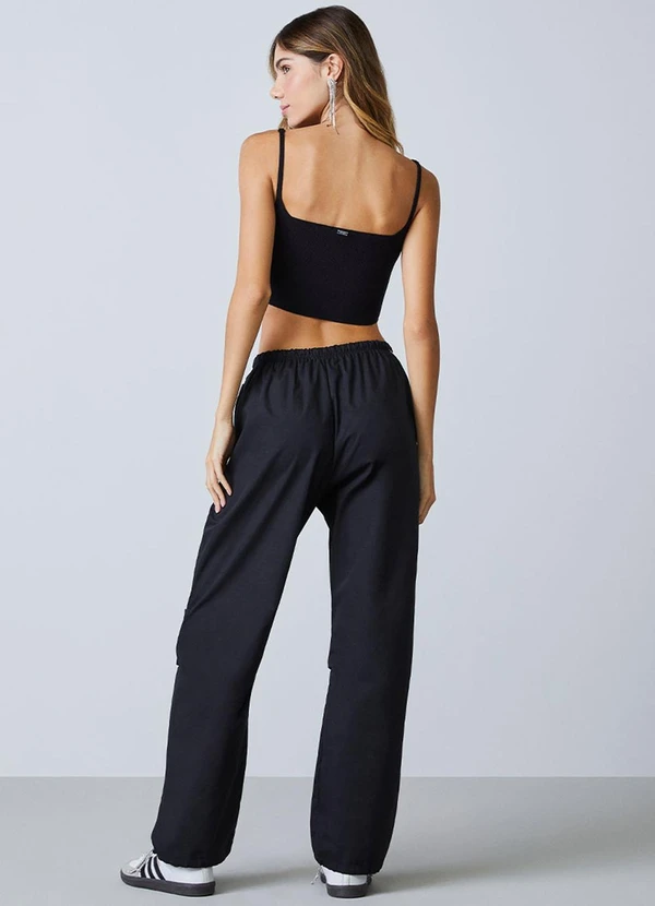 Authoria - Calça Parachute Preta Preto 2