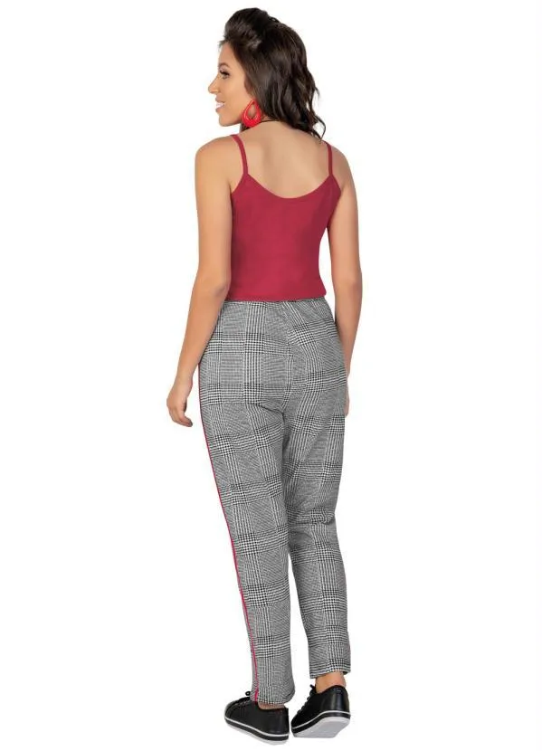 Moda Pop - Calça Pied Poule com Listra na Lateral 5