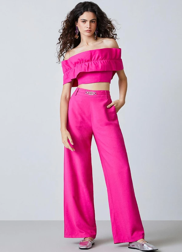 Authoria - Calça Pink com Pingente de Metal Rosa 3