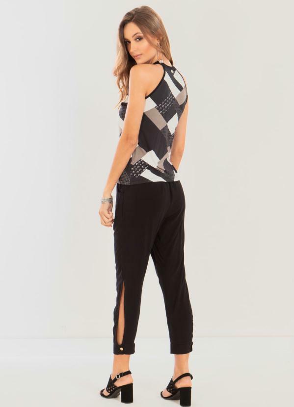 Quintess - Calça Preta com Abertura Lateral 4