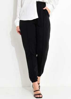 Quintess - Calça Preta em Moletinho de Viscose - QUINTESS