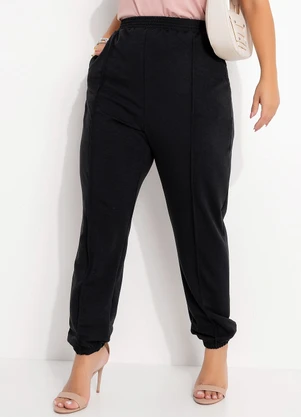 Quintess - Calça Preta em Moletinho de Viscose - QUINTESS