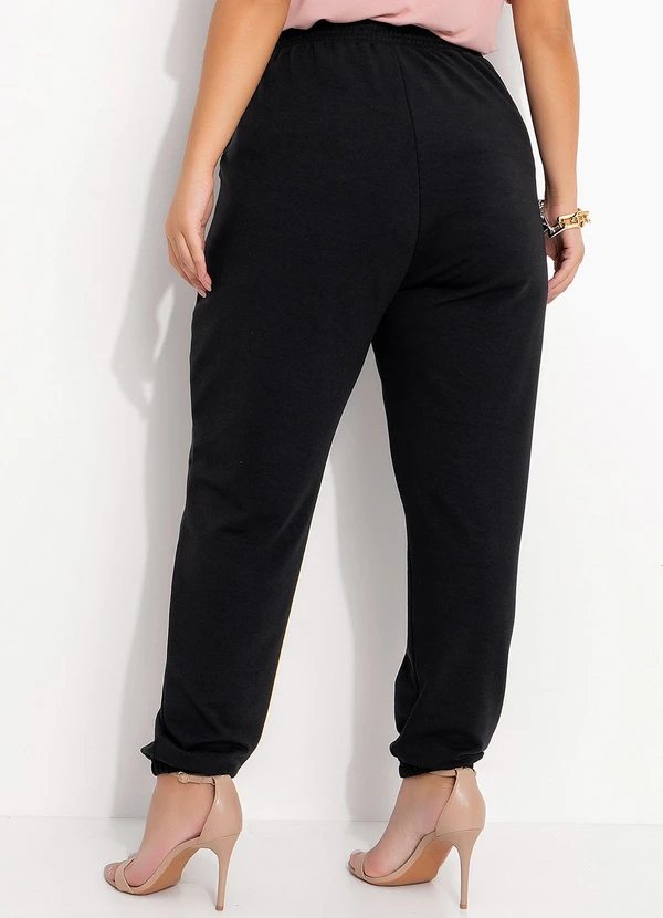 Quintess - Calça Preta em Moletinho de Viscose 10