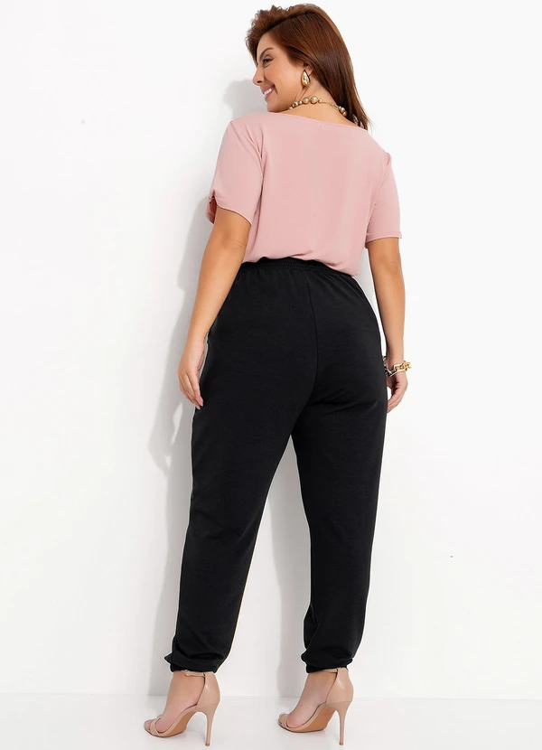 Quintess - Calça Preta em Moletinho de Viscose