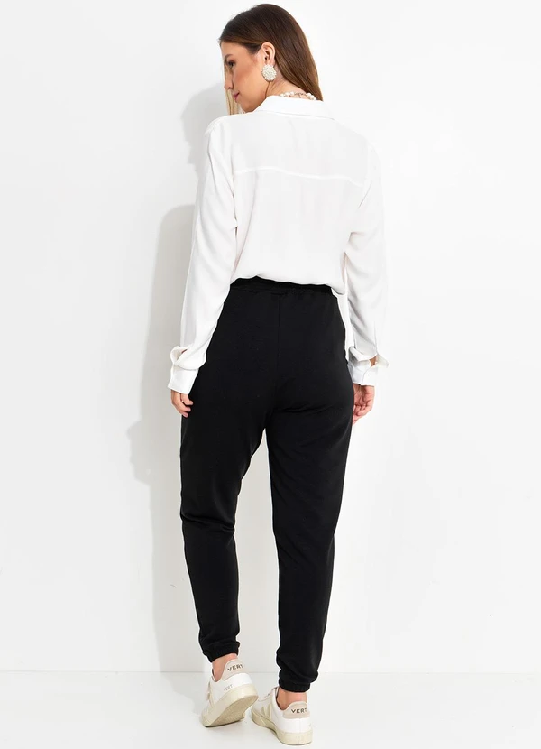 Quintess - Calça Preta em Moletinho de Viscose 4