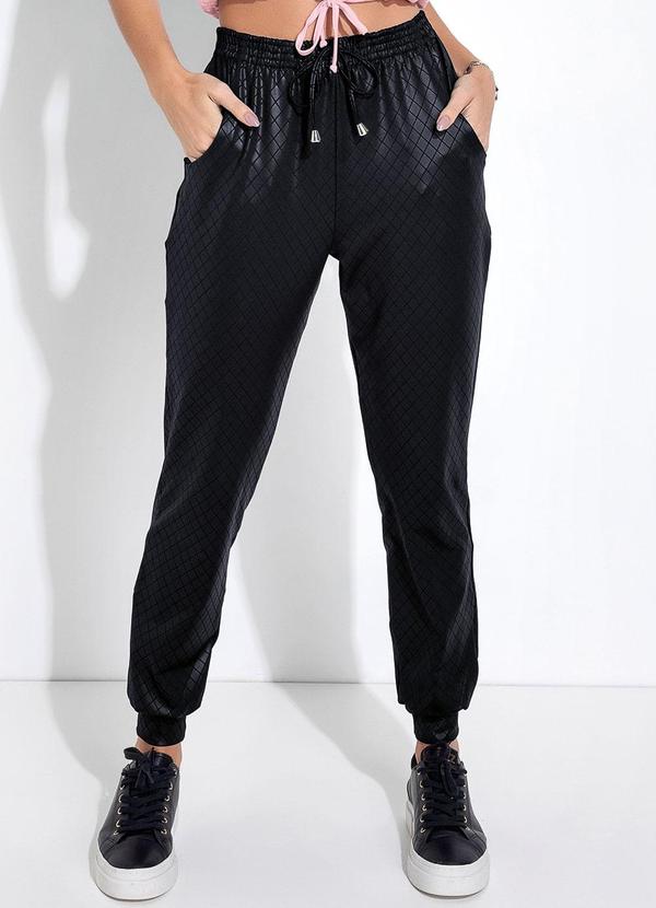 Jancris - Calça Preto em Cirrê com Matelassê 1