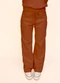 Briard - Calça Reta Feminina com Amarração Cinza - variação: Marrom