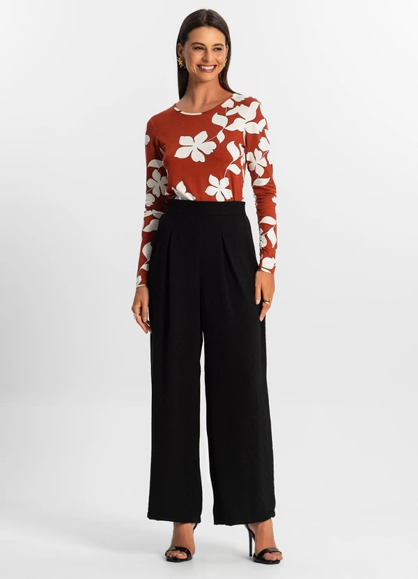 Rovitex - Calça Reta Feminina Preto 3