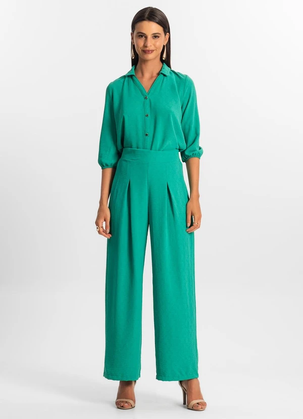 Rovitex - Calça Reta Feminina Verde 3