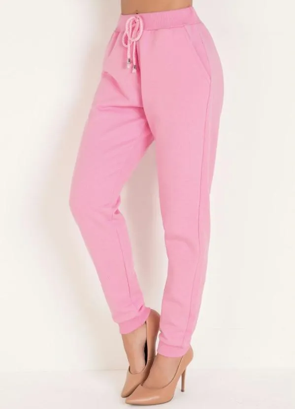 Moda Pop - Calça Rosa Claro com Amarração no Cós 5
