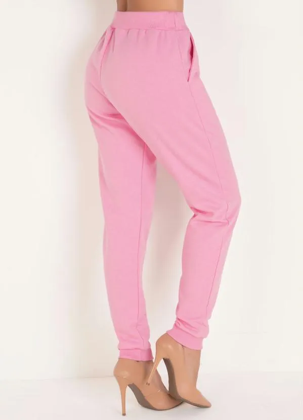 Moda Pop - Calça Rosa Claro com Amarração no Cós 6