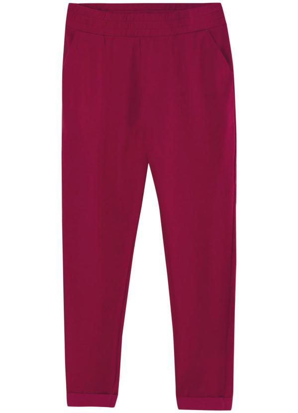 Malwee - Calça Roxa em Moletinho com Linho