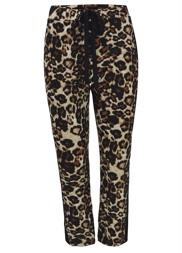 bonprix - Calça Sideband com Estampa Animal Print Marrom 5