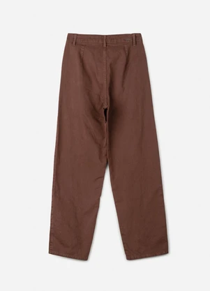 Authoria - Calça Straight de Sarja Marrom Marrom - AUTHORIA