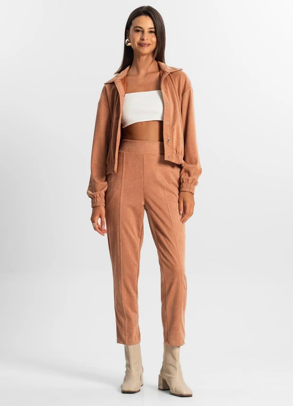 Rovitex - Calça Suede Feminina Marrom 3