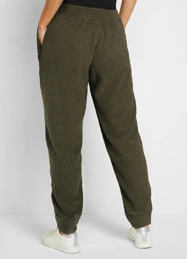 bonprix - Calça Teddy Verde 2