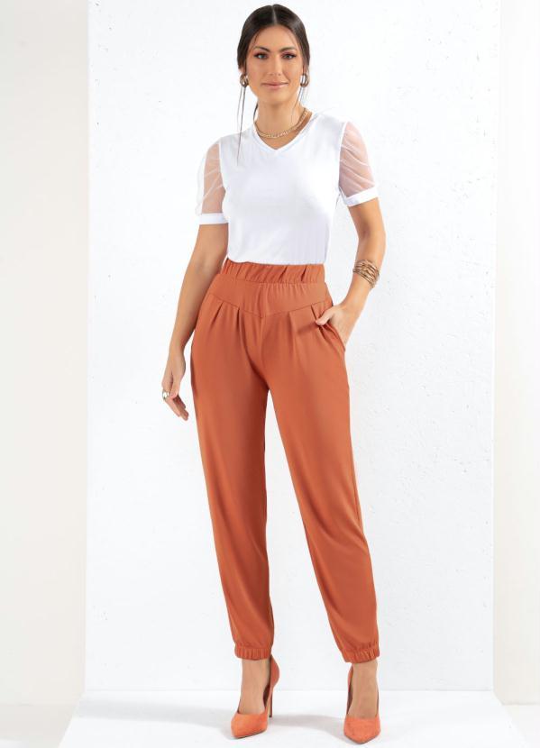 Quintess - Calça Telha com Pregas e Bolsos 3