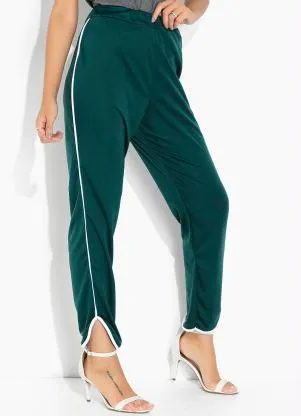 Moda Pop - Calça Verde com Barra Assimétrica - MODA POP