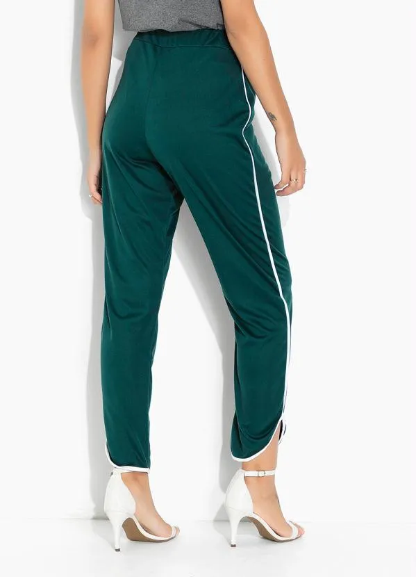 Moda Pop - Calça Verde com Barra Assimétrica 2