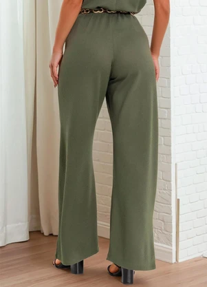 bonprix - Calça Verde Militar em Malha Favo - BONPRIX