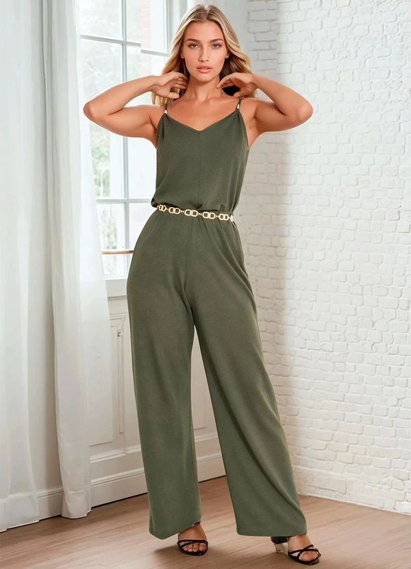 bonprix - Calça Verde Militar em Malha Favo 3