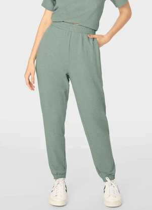 Malwee - Calça Verde Pastel Alfaiataria em Moletinho - MALWEE