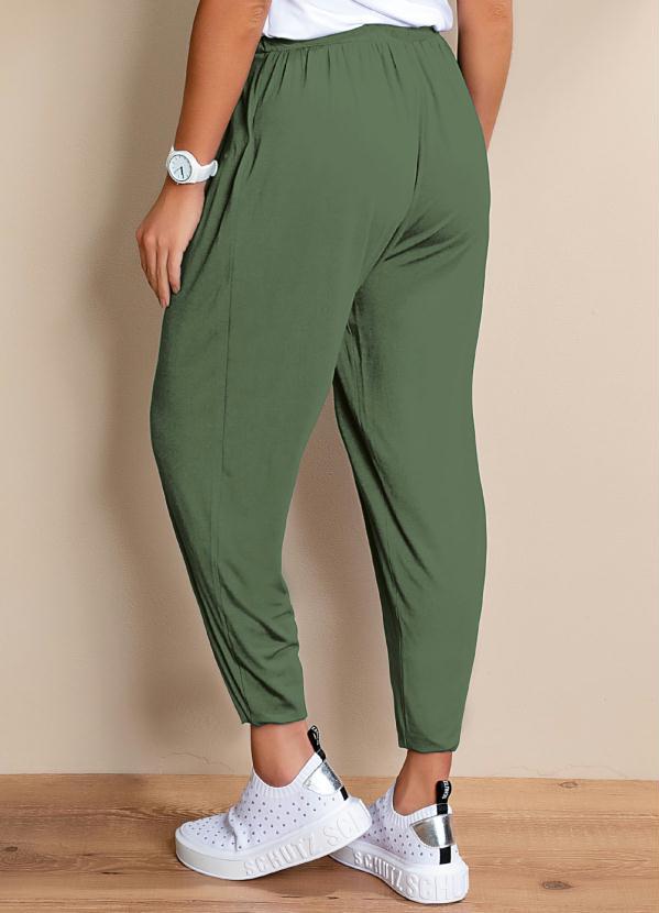Quintess - Calça Verde Soltinha com Pregas 2