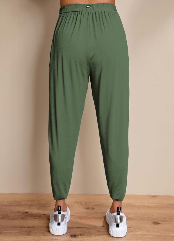 Quintess - Calça Verde Soltinha com Pregas 4