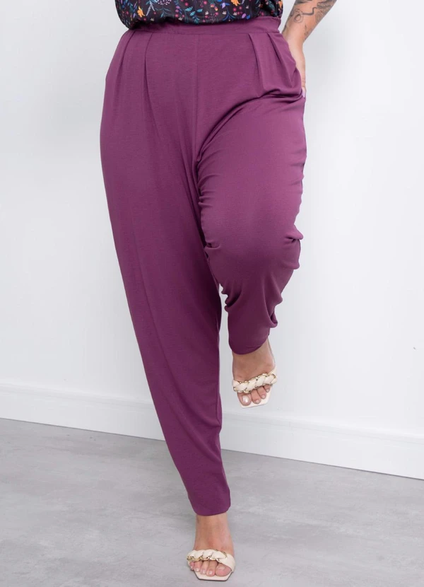 Quintess - Calça Vinho Soltinha com Pregas 11