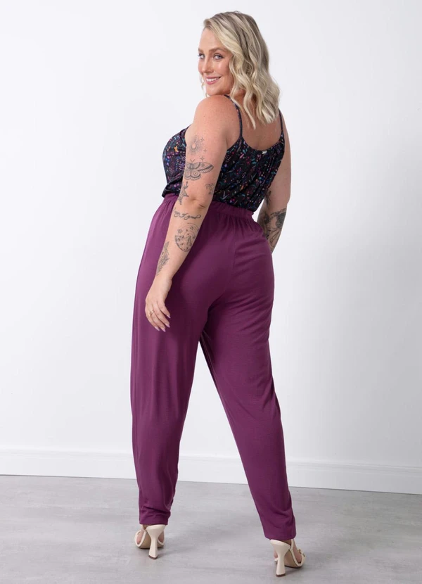 Quintess - Calça Vinho Soltinha com Pregas 13