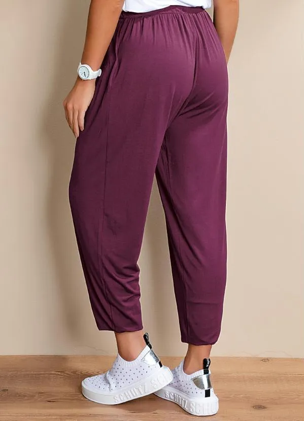 Quintess - Calça Vinho Soltinha com Pregas 2