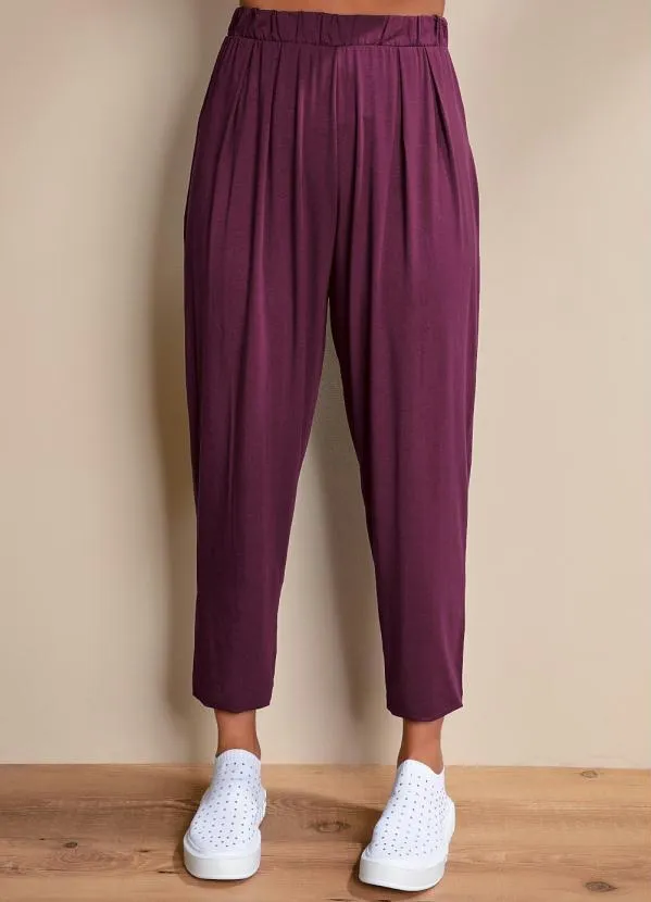 Quintess - Calça Vinho Soltinha com Pregas 5